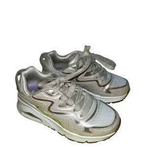 Skechers Kids' Metallic Silver Sneakers